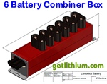 Click on the image for a larger image of the Lithionics 6 Lithium-ion Battery Combiner Box