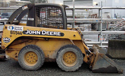 Track and wheel loaders such as this John Deere 240 can benefit from our lithium ion batteries
