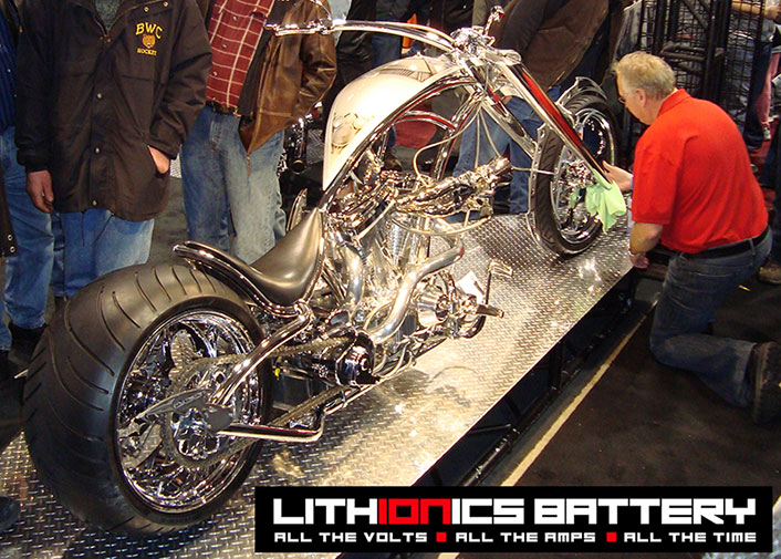 getlithium.com motorcycle photo gallery: the Lithionics lithium ion batteries are the safe, reliable choice for all types of recreational vehicles, sailboats and yachts as well as solar power systems