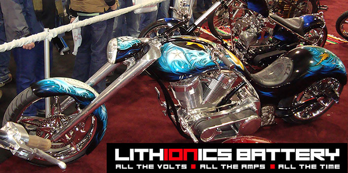 getlithium.com motorcycle photo gallery: the Lithionics lithium ion batteries are the safe, reliable choice for all types of recreational vehicles, sailboats and yachts as well as solar power systems