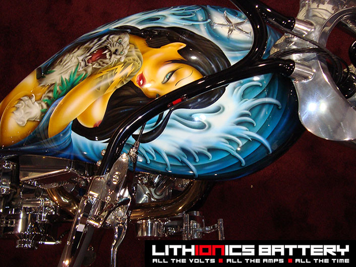 getlithium.com motorcycle photo gallery: the Lithionics lithium ion batteries are the safe, reliable choice for all types of recreational vehicles, sailboats and yachts as well as solar power systems