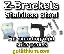 Z-brackets: stainless steel rigid solar panel mounting brackets.