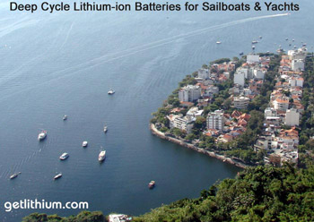 Lithium-ion marine batteries for yachts, sailboats, commercial ships and more. Photo: Rio de Janeiro, Brazil