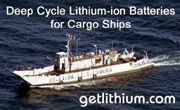 Commercial cargo ship lithium-ion deep cycle and diesel engine starting batterie