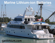 Luxury yacht lithium-ion deep cycle and diesel engine starting batterie