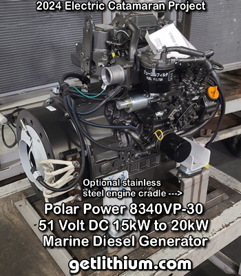 New for 2024 - Polar Power 8340VP-30 15kW DC diesel marine generator - click for a larger image..
