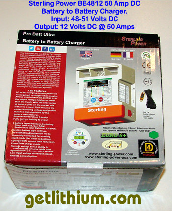 Sterling Power BB4812 48 to 51 Volt to 12 Volt DC battery to battery charger. 50 Amps output.