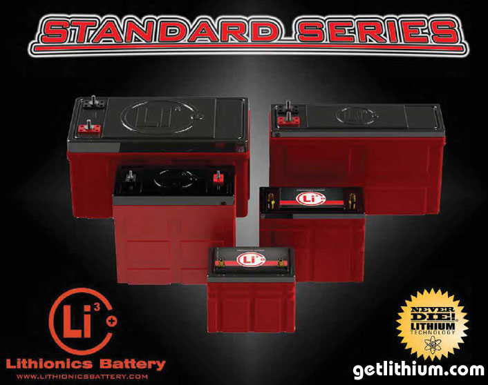 Standard Series lithium-ion batteries for RV's, cars, marine, solar and more