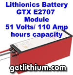 Lithionics Battery 51 Volt lithium-ion high performance GTX series lightweight battery for RV, sailboats, yachts, car, truck, marine and solar power systems