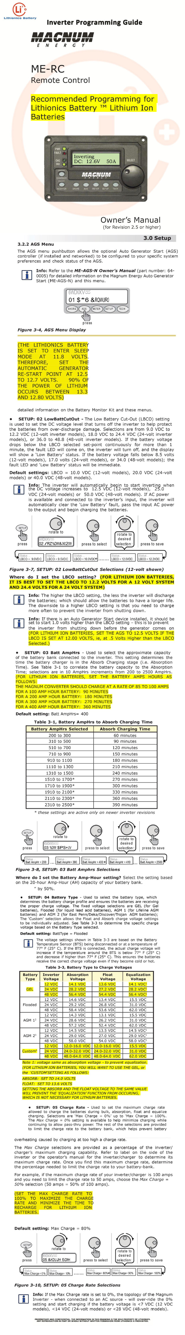 Lithium ion vehicle battery info sheet