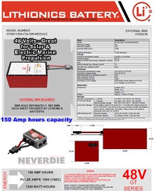 Click here to view the details page for this powerful and compact Lithionics Battery lithium-ion battery with 150 Amp hours capacity for use with external BMS 