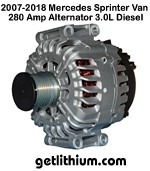 Nations high output alternator for Mercedes Sprinter vans - click for larger image