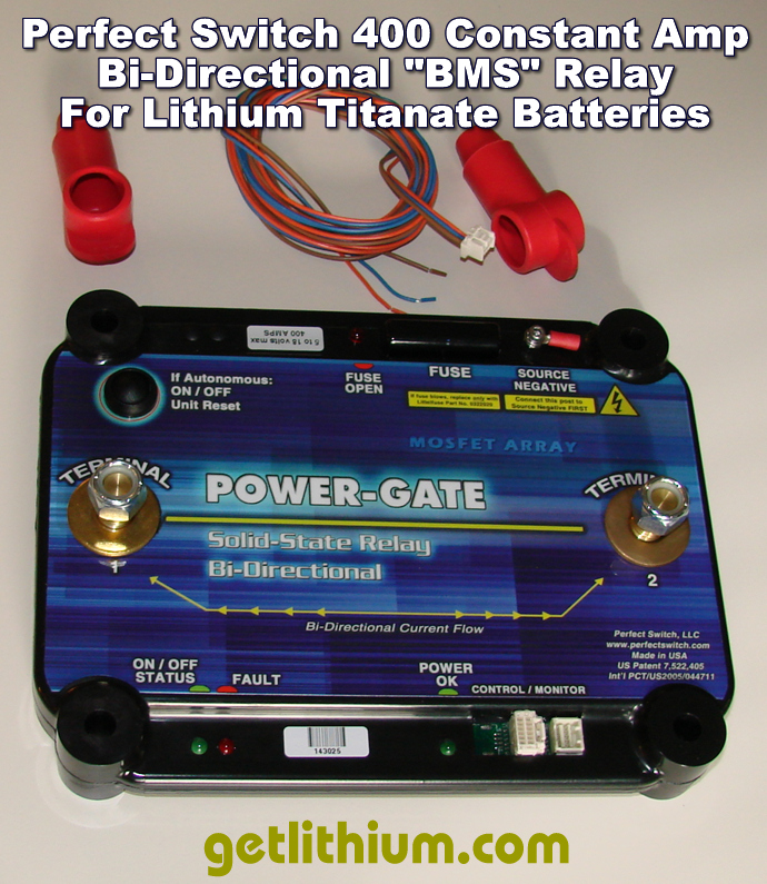 Perfect Switch Power-Gate solid state Bi-Directional DC Relays used as a Battery Management System (BMS) for lithium titanate oxide batteries