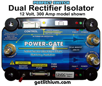 Perfect Switch Power-Gate dual rectifier solid state battery isolators