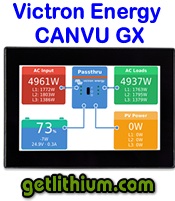 Victron Energy CAN VU GX central display screen for RVs, marine and solar projects