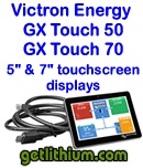 Victron Energy GX Touch and GX Touch 70 5 inch and 7 inch electronic touch screen display screens for recreational vehicles, yachts, sailboats, clean energy systems and solar power systems