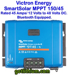 Victron Energy SmartSolar MPPT 150/45 high efficiency 12 Volt to 48 Volt Bluetooth APP enabled solar charge controller for recreational vehicles, yachts, sailboats, clean energy systems and solar power systems