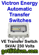 Victron Energy VE Transfer Switch 5kVA 230 Volt AC Automatic Transfer Switch for RV, Marine and off-grid