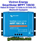Victron Energy SmartSolar MPPT 100/30 high efficiency Bluetooth APP enabled solar charge controller for recreational vehicles, yachts, sailboats, clean energy systems and solar power systems