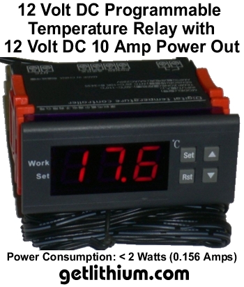 12 Volt battery cooling system - complete with programmable monitor, temperature probe with 6 feet of wire.