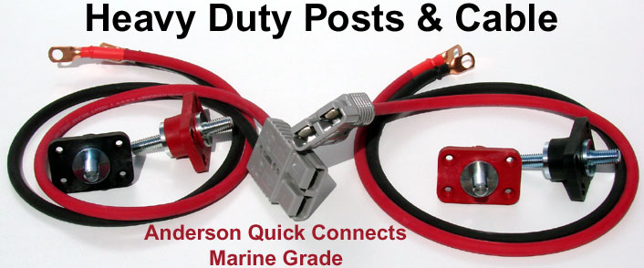 Anderson Blue Sea Quick Connect MArine Grade 250 Amp connectors with welding cable