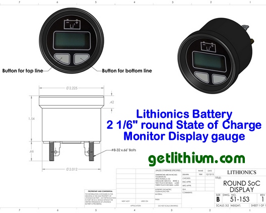 State of Charge lithium ion battery display gauge