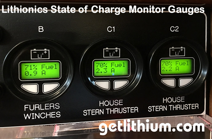 Lithionics Battery State of Charge Monitor System with round 2 line digital display