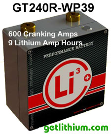 Lightweight, powerful lithium ion powersports battery