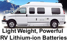 Click here for powerful deep cycle house power Lithionics lithium ion batteries for RV Van Conversions and more...