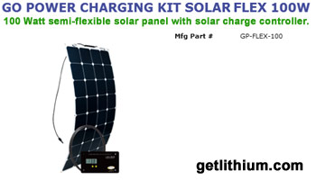 Go Power 100 Watt semi-flexible solar panel expansion kit - perfect for marine and RV solar installations