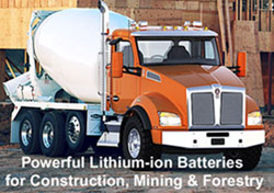Cement trucks and truck fleets  will get a great return on investment from our lithium ion truck batteries.