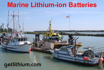 Lithium-ion marine batteries for yachts, sailboats, commercial ships and more. Photo: Steveston - Vancouver, BC