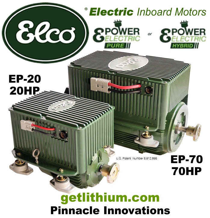 Elco EP-20 and EP-70 high efficiency electric marine engines