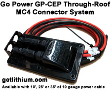 Go Power through-roof MC4 cable kit - perfect for marine and RV solar installations