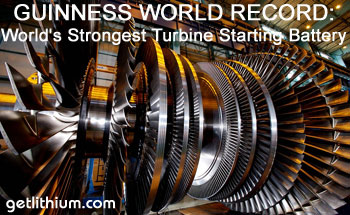 Guinness World Record for world's strongest turbine engine starting battery