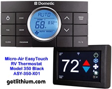 Micro-Air EasyTouch RV thermostat model 350 black for replacing Dometic controls.