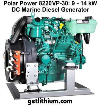 Polar Power DC diesel generator with 13kW to 20kW output - DC direct battery charging means greater efficiency