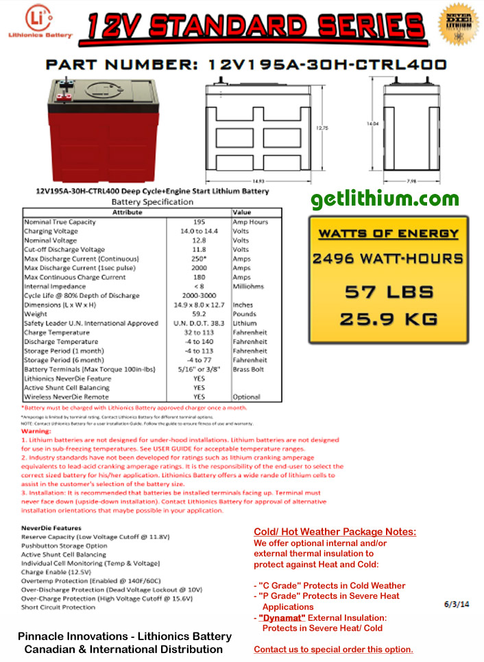 deep cycle and engine starting lithium-ion battery: light weight, super safe, powerful and compact lithium ion battery