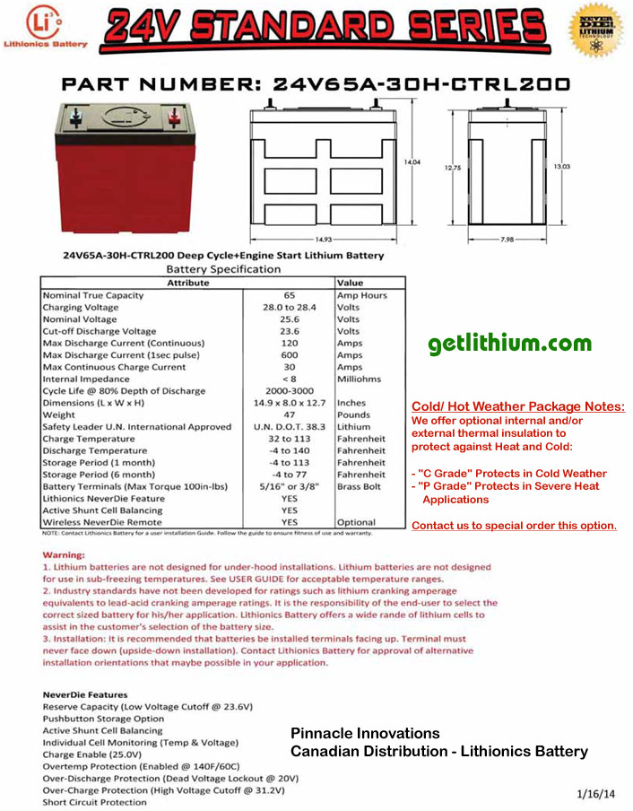 24 volt lithium-ion battery for deep cycle uses