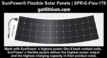 Sun Power 170 Watt semi-flexible solar panel - perfect for marine and RV solar installations