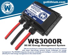 Wakespeed WS3000 bi-directional DC to DC Energy Management System capable of charging two different battery banks from 1 alternator from 12 Volts to 48 Volts including lithium-ion batteries.
