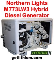 Northern Lights M773LW3 9 kilowatt diesel hybrid electric generator - click for a larger image...