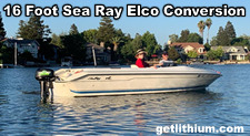 Elco EP9.9 horsepower electric outboard motor installation - click on image for a larger picture