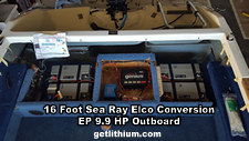 Elco EP9.9 horsepower electric outboard motor installation - click on image for a larger picture