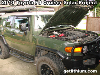 2010 Toyota FJ Cruiser solar panel installation - click for larger image