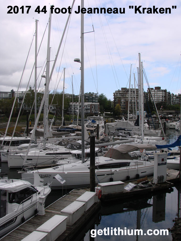 Lithionics lithium-ion battery installation on a 44 foot Jeanneau sailboat