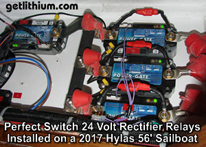 Perfect Switch Power-Gate rectifier relays installed in a 24 Volt system